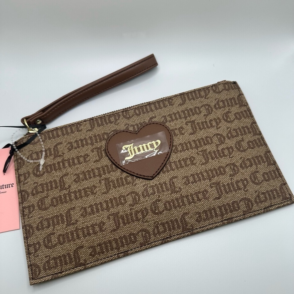 JUICY COUTURE Brown Gothic Lightweight Festival Everyday Wristlet BNWT